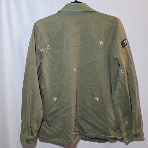 American Eagle Army Green Flower Embroidered Oversized Jacket Dreamer, sz M - Picture 7 of 7